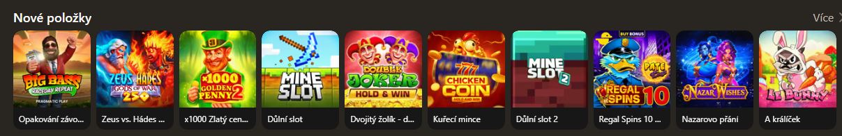 Vyzkoušejte nové hry a automaty přidané do katalogu kasina